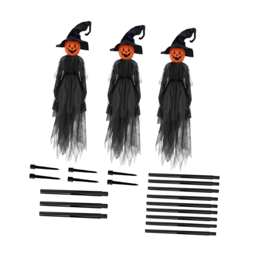 bnf® 3X Standing Witch Halloween Decorations Outdoor for Lawn Porch Home Entrance|Figures|&|Statues|