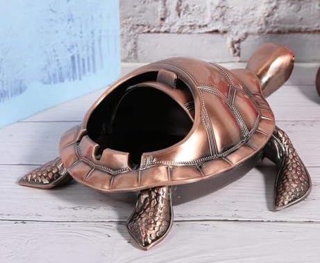 Shyam DMR Shyam DMR Windproof Turtle Ashtray with Lid Portable for Smokers Decorative Showpiece