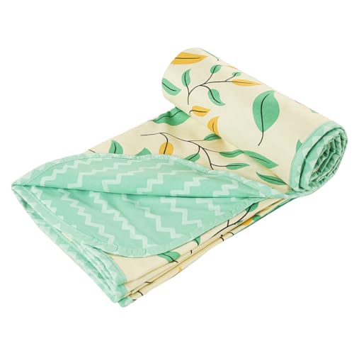 BSB HOME Cotton Super Soft Brushed Microfiber Cotton 2 Layer Breathable Double Bed Dohar Lightweight Summer | AC | All Season Blanket Dohar 84X96(Inches) 213X243(CM) Cotton Pista & Light Green