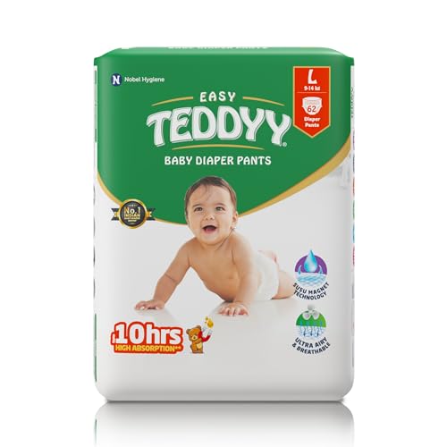 TEDDYY Baby Easy Pant Diapers Large 62 Count (Pack of 1)