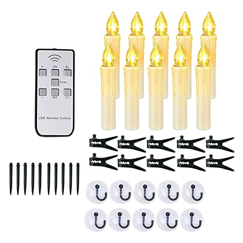 SAZ DEKOR 10 Pieces LED Candles Battery Operated Candle Lights for Window Ground Party