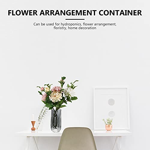 Artibetter Glass Flower Vase Modern Flower Container Hydroponic Flower Planter Terrarium Decorative Crystal Vase for Home Living Room Bedroom Office Grey