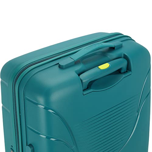 American Tourister Ivy 68 Cms Medium Check-in Polypropylene (PP) Hard Sided 4 Wheeler Spinner Luggage/Trolley Bag with TSA Lock (Sea Green)