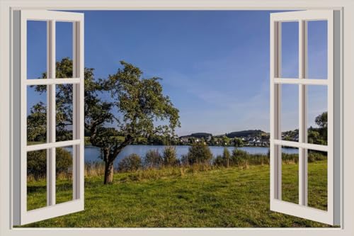 JVERF - JZZA22200 Germany Rivers| Self-Adhesive Open Window Wall Sticker