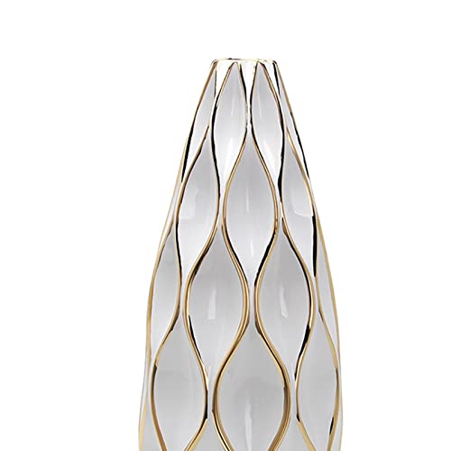 BNF White Ceramic Vases Centerpieces Flower Vases for Office Dining Room Wedding L