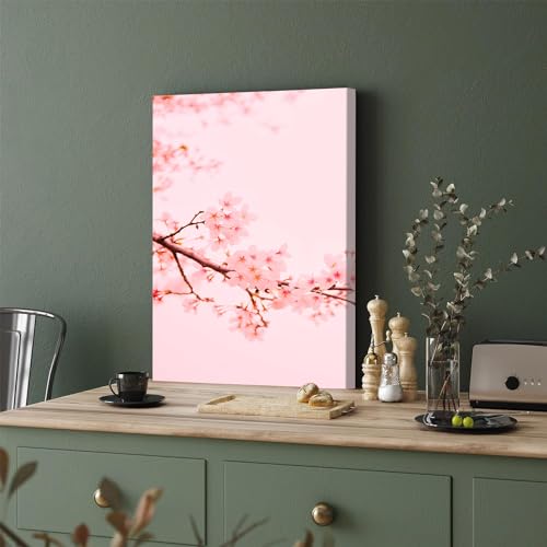 GADGETS WRAP Canvas Gallery Wrap Framed for Home Office Studio Living Room Decoration (11x17inch) - Pink Sakura