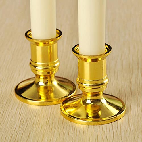 CALANDIS 2pcs Warm LED Candle Romantic Swing Flame Real Candles Home Wedding Gold B