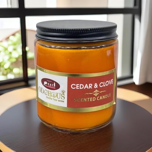 The Decor Affair 1 Pcs Hand-Poured Cedar & Clove Infused Fragrance Glass Tea Light Candle with Exquisite Artisanal Craftsmanship.