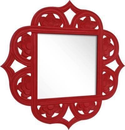 VAS Collection MDF Mirror Frame for Wall Decor,Bedroom,Living Room,Bathroom & Hallway,24"x24" (Red)