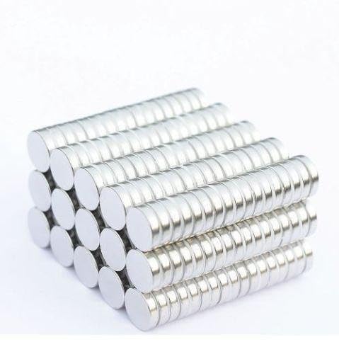 JINSA 8x3mm Round Refrigerator Magnets 50pcs, Neodymium/NdFeB magnet, Chrome Finish for Office projects, Photo gallery, Arts & Crafts, Fridge magnet, School, Bags & boxes