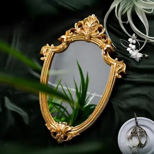 WoodIdea Gold Mirror Frame Mirror Frame Golden Size 30x20 inch Only Frame Wiyh Out Mirror