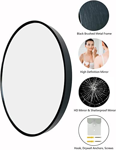 Cheval Glass Round Wall Mirror for Bathroom Wash Basin Living Room Bedroom (Round, 18 X 18 Inches).