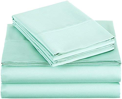 Shri Anand Creations 100% Cotton Bedsheet for Single Bed Bedsheet Only (White) (Green)