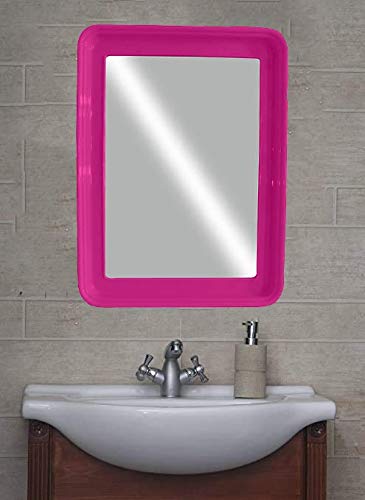 Wash Basin Wall Hanging Mirror for Home Bathroom (Pink)