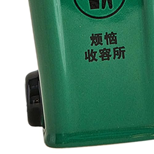 Mini Trash Can Shape Ash Holder Ceramic Portable for Living Room Office Desk Green