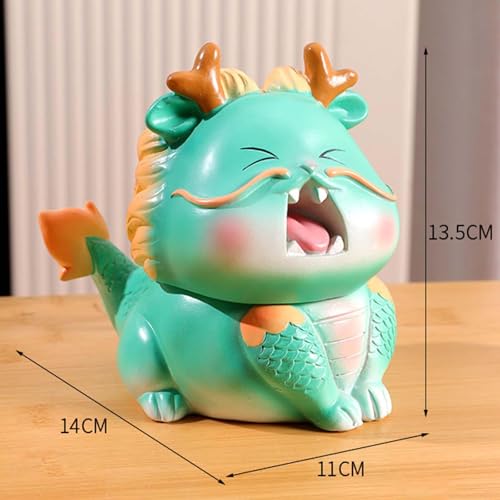 LR Decor Bazaar Small Dragon Statue Ashtray Chinese New Year Dragon Figurine for Office Desk