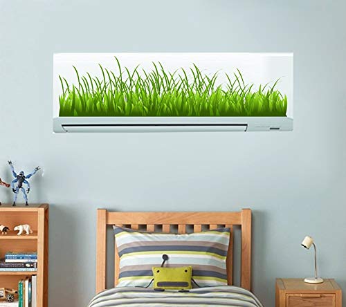 Divine Designs™ PVC Vinyl Self-Adhesive Grass AC Sticker for Living Room, Bedroom, Office Wall Decoration (10 X 33 INCH) Pack 1