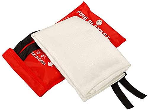 DARIT Fire Blanket Fiberglass Fire Emergency Blanket Suppression Blanket Flame Retardant Blanket Emergency Survival Safety Cover for Kitchen Office Warehouse(2M X 2M) (1)