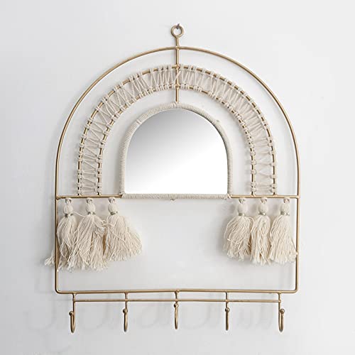 The Decor Mart Hanging Bohemian Mirror with Hooks