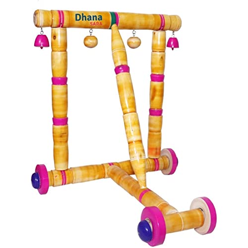 Dhanasara Baby Wooden Walker Traditional Wooden Walker For Babies First Step Activity Walker For Kids Perfect Age For 6 Months and Above