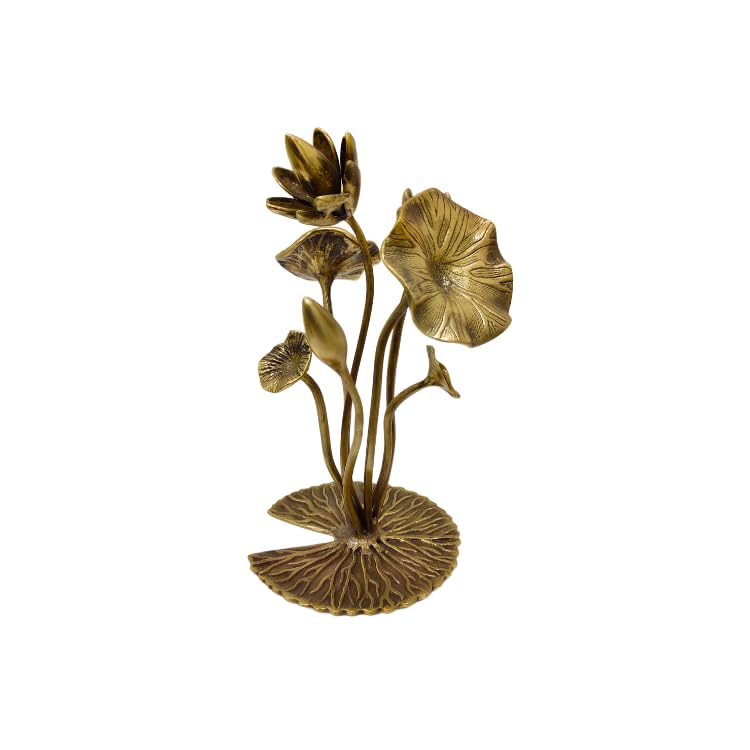 Divine Industries Handcrafted Brass Lotus Leaf Fountain, Tranquil Home Decor Accent