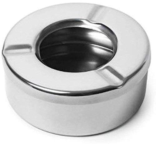 Riwayat Steel | Stainless Steel | Cigarette Ashtray for Office, Car, Restaurants, and Bars |12cm | Ashtray with Lid | Windproof Design