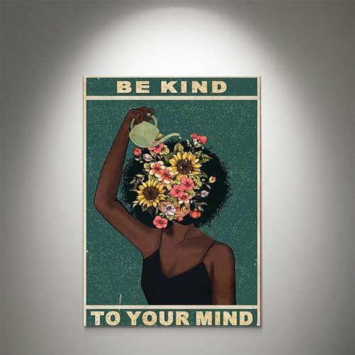 GADGETS WRAP Canvas Gallery Wrap Framed for Home Office Studio Living Room Decoration (11x17inch) - Be Kind To Your Mind