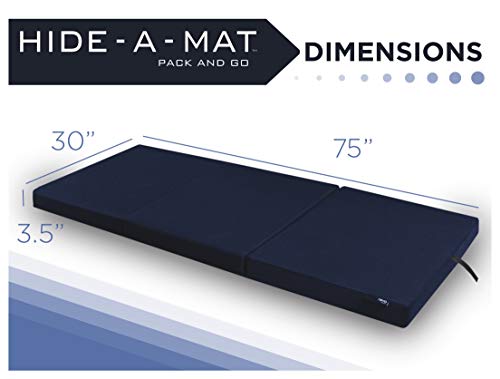 American Furniture Alliance Hide A' Mat 3.5 x 30 x 75 inch Jr Twin TriFold Mattress, Navy