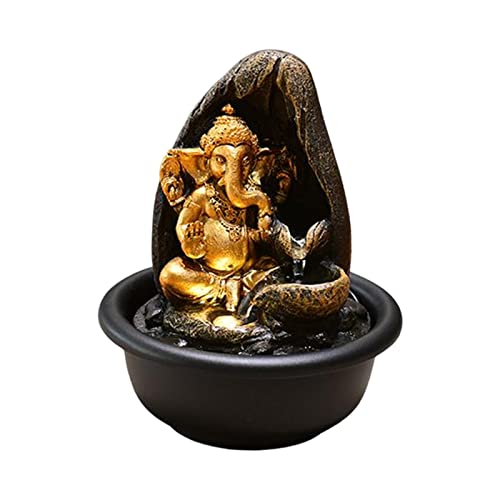 ATORSE® Tabletop Water Fountain Buddha Statue for Office Farmhouse Birthday Gifts Hindu Ganesha Statue