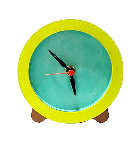 GENERIC Handmade MDF Wooden Table Top Clock for Home Decorations and Gifting