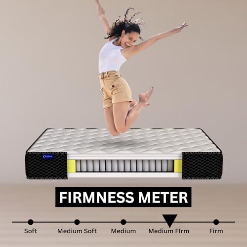 Comforto 8 Inch Pocket Spring King Size Mattress (78x72x8 Inch, White, Pocket Spring Mattress) | Medium Firm Gadda | 5-Zone Motion Isolation Technology | Orthopedic | 8 Inch Mattress