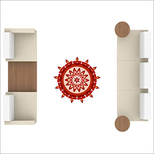 Diwali Special - Colourful Decorative Rangoli Sticker Size- 30 cm x 30 cm Set of 2 (AS156)