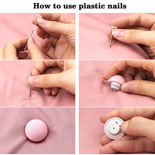 SINGARO Quilt Fixing Clips,16 Pcs Duvet Cover Clips,Mushroom Round Fixing Clips with Buttons,Bedroom Duvet Fixing Holder Quilt Cover Pins with Box (Pink)