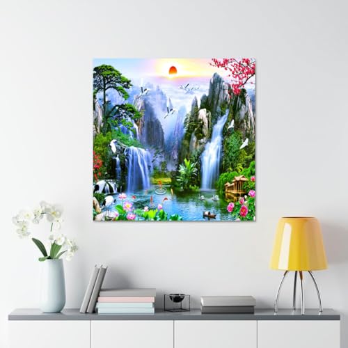 GADGETS WRAP Canvas Gallery Wrap Framed for Home Office Studio Living Room Decoration (17x17inch) - View Of Landscape