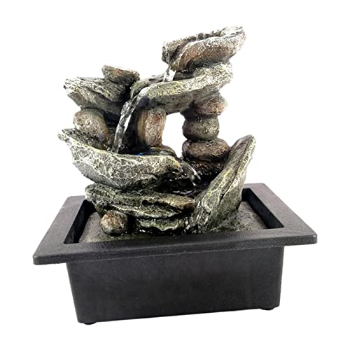 ATORSE® Waterfall Fountains Tiered Cascading Rock Falls Tabletop Water Fountain