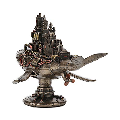 Veronese Design 6 7/8 Inch Steampunk Fifty Two Hertz Galactic Space Colony Whale Cold Cast Resin Bronze Finish Statue Home Decor