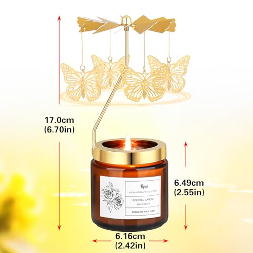 Unique Birthday Gifts for Women,Valentines Day Candles Gifts for Women,Rotatable Scented Candle Gift for Anniversary,Mothers Day Gifts from Daughter Son Sister (Butterfly)