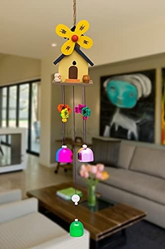 ASTARIN Pipe Wood Coper Wind Bells Chimes for Decorate Item with Sweet Sound | 21 Inches (Yellow)