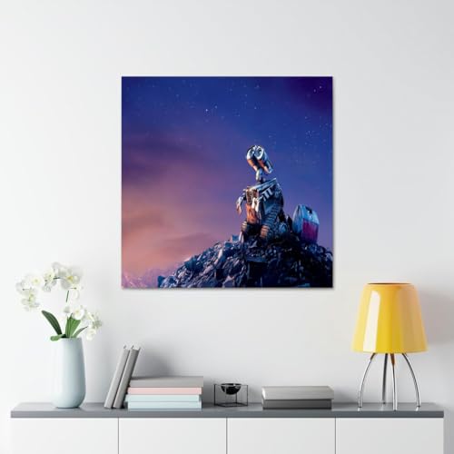 GADGETS WRAP Canvas Gallery Wrap Framed for Home Office Studio Living Room Decoration (17x17inch) - Wall E Cartoon Illustration