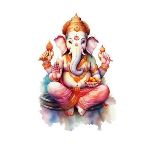 Decor Kraft Lord Ganesh Wall Sticker & Decal Vinyl Sticker 50 cm x 35 cm,Multicolour