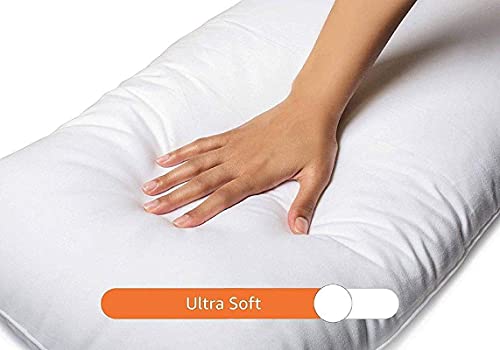 AG SHOP Microfiber White Fabric Bed Pillow for Sleeping Set of 2 (16X24 inch)