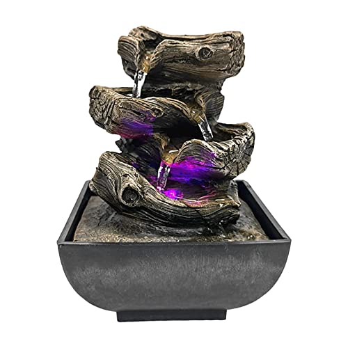 ATORSE® Desktop Water Fountain Waterfall Resin Crafts Flowing Water for Garden Decor Style B