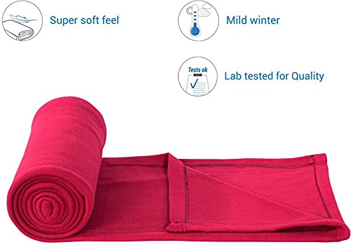 Home Stylish Premium Polar Fleece Blanket, Double (90 x 90 inch) Maroon