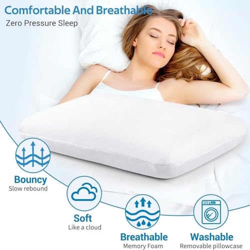 HomeHive Memory Foam Pillow Neck & Shoulder Lumbar Pain Relief Contour Cervical Super Soft & Fluffy-PO1(S_K_E_20022047_Off White)