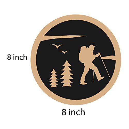 DOTME Travel Adventure Explore Hiking Wooden With Vinyl Sticker Decorative Wall Décor Home Boys Bedroom Living Room House Hall DIY Art 8 INCH (Black)