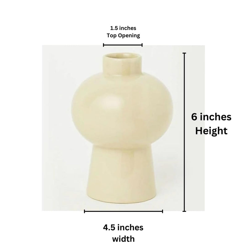 Craftribal Ceramic Flower Vase (8.5 inches, White)