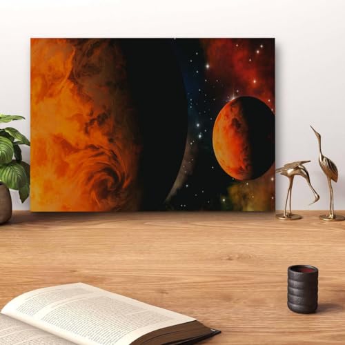 GADGETS WRAP Canvas Gallery Wrap Framed for Home Office Studio Living Room Decoration (14x11inch) - Parallel Space Galaxy