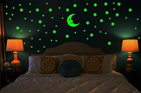 Satya Vipal PVC Magic Night Glowing Radium Stars for Wall Ceiling (Green)