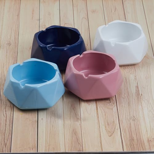 Pakhi Decor Groovy Ceramic Ashtray for Home & Office, White (10372)