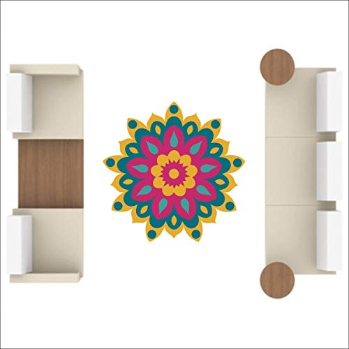 Diwali Special - Colourful Decorative Rangoli Sticker Size- 30 cm x 30 cm Set of 2 (AS137)